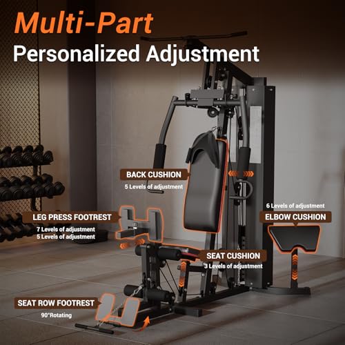 Home Gym Equipment Multifunctional Full Body Workout Machine with 150LBS Weight Stack and Pulley System K9984