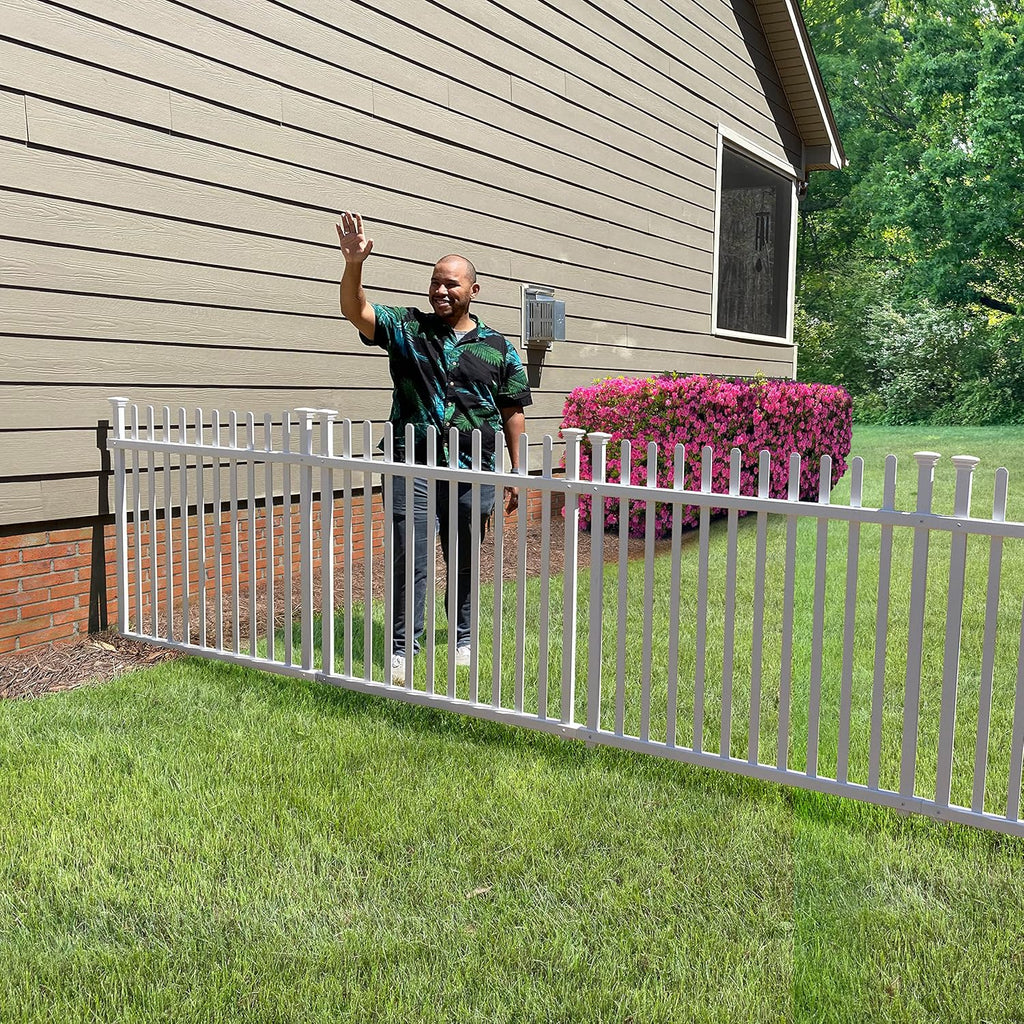Vinyl Picket Fence with No-Dig Gate Kit S4925