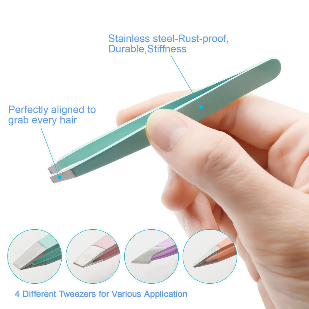 LED Light Compact Mirror with 10x Magnification and Tweezer Set K3737