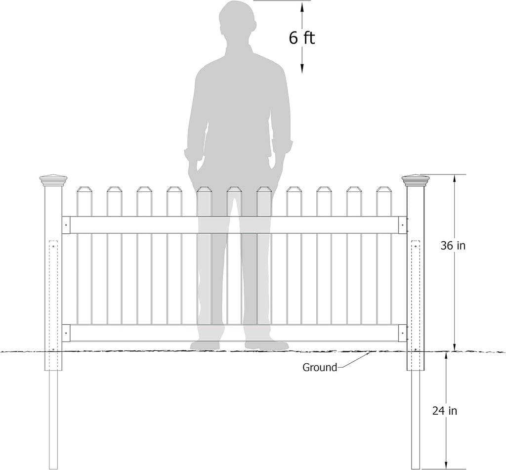 Vinyl Post, 3 ft Tall, White T9619
