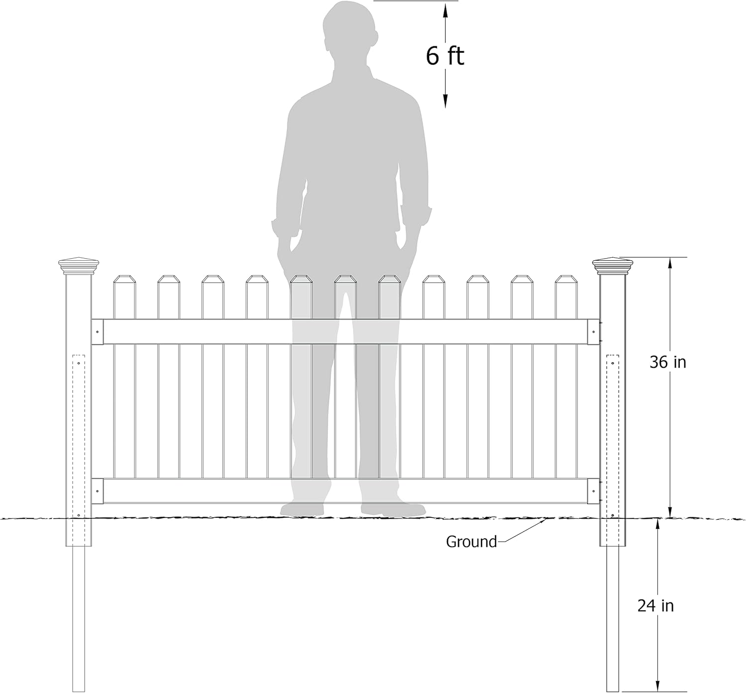Vinyl Post, 3 ft Tall, White T9619