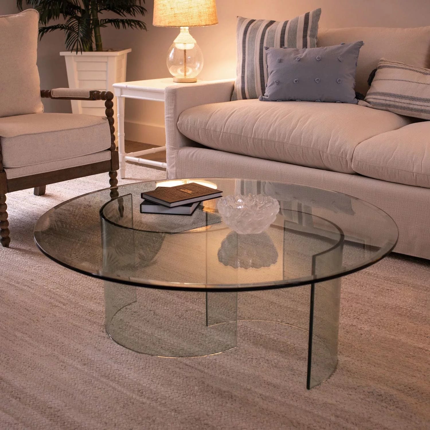 27" Round 1/4" Thick Tempered Clear Glass Table Top with Polished Edge K566