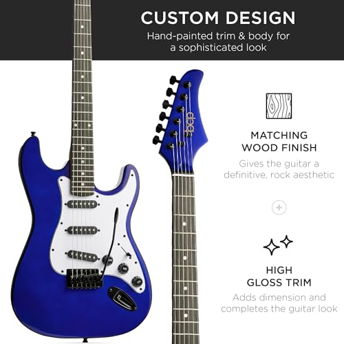 39in Full Size Beginner Electric Guitar Starter Kit with Case and Amp E13920