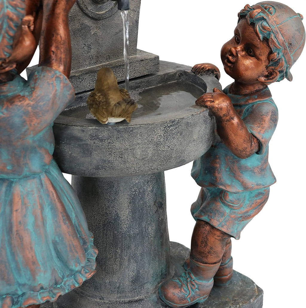 Outdoor Water Fountain with Bird Bath Design H330057