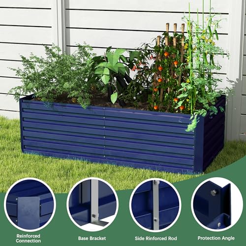 Galvanized Raised Garden Bed 8x4x2ft, Large Metal Planter Box for Outdoor Vegetables, Flowers & Herbs D2106