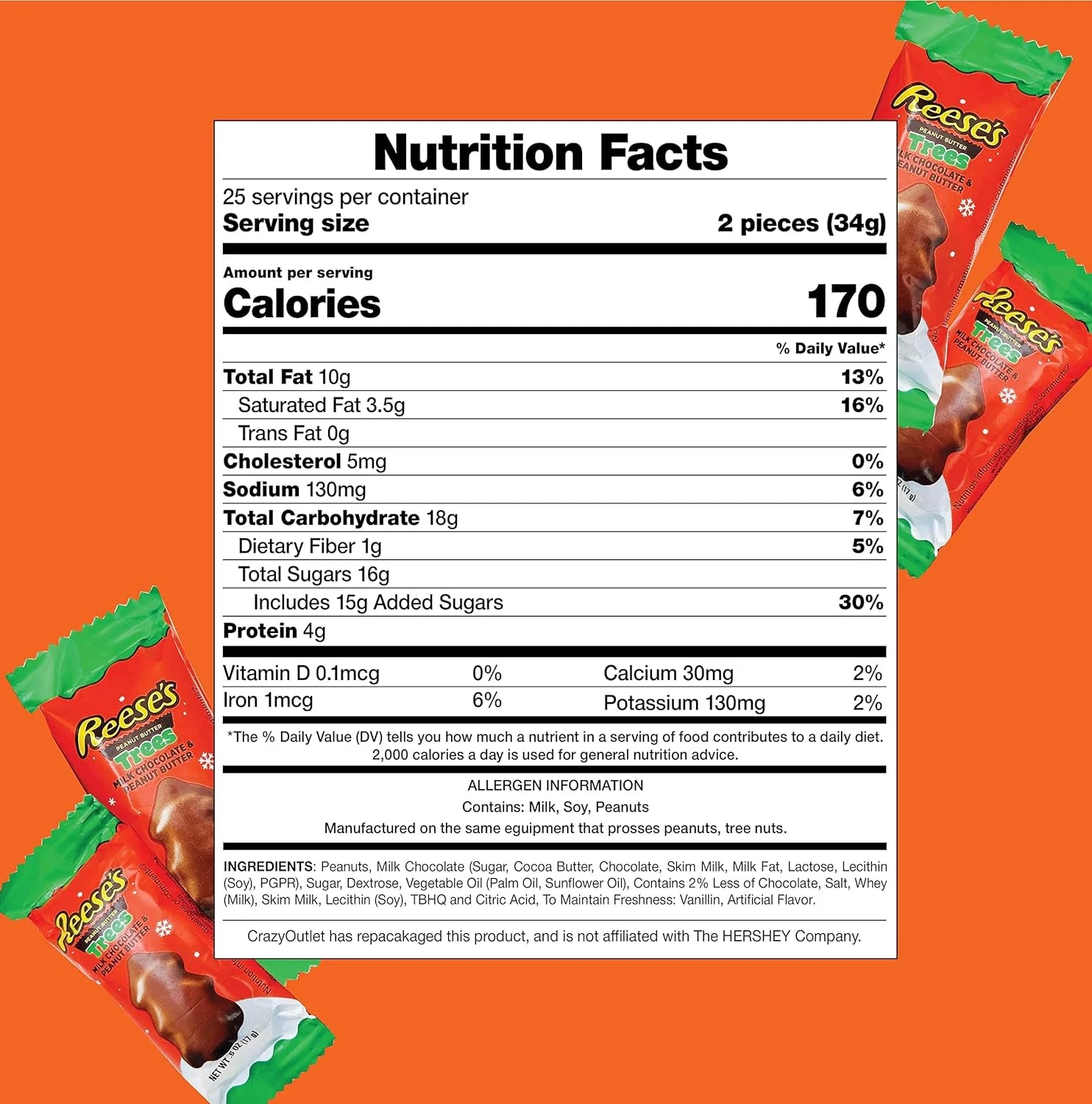 Christmas Trees Milk Chocolate Peanut Butter Candy, 4 Pounds U5451