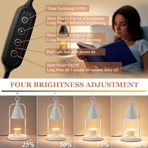 Candle Warmer Lamp with Timer, Dimmable Wax Melter for Home Decor Q251247