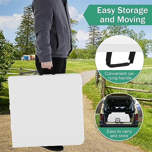 Folding Table 4 FT Heavy Duty Plastic with Carrying Handle W949447