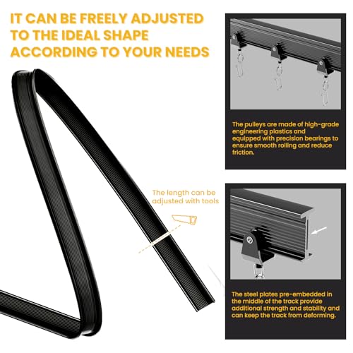 Blackout Accordion Room Divider Curtains with Ceiling Track for Bedroom Patio Sliding Door Q924855