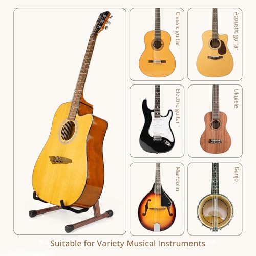 Wood Guitar Stand Foldable for Acoustic Electric Bass V5101