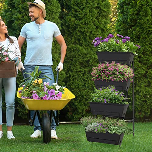 Raised Garden Bed 4 Tier Vertical Planter with Legs H80745