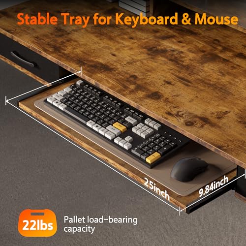 Electric Standing Desk with 2 Drawers, Height Adjustable for Home Office W495