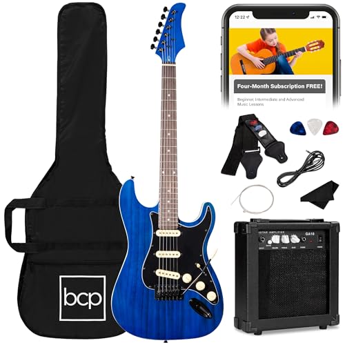 39in Full Size Beginner Electric Guitar Starter Kit with Case and Amp E13920