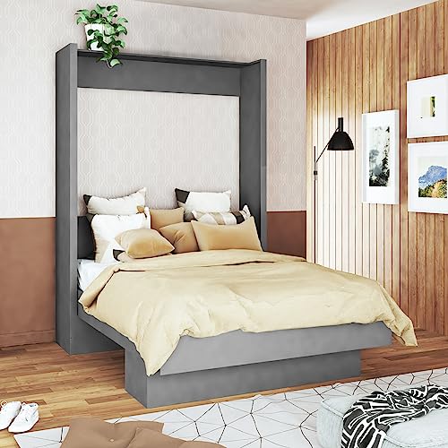 Full Murphy Wall Bed in White with Shelf Q5664