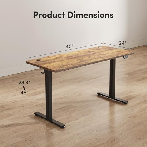 Electric Standing Desk Adjustable Height, 40 x 24 Inch, Home Office D42948