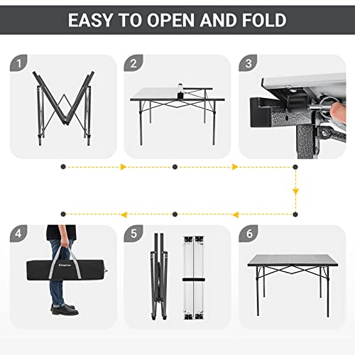 Folding Camping Table Aluminum Roll Up Portable Picnic Table Q486920
