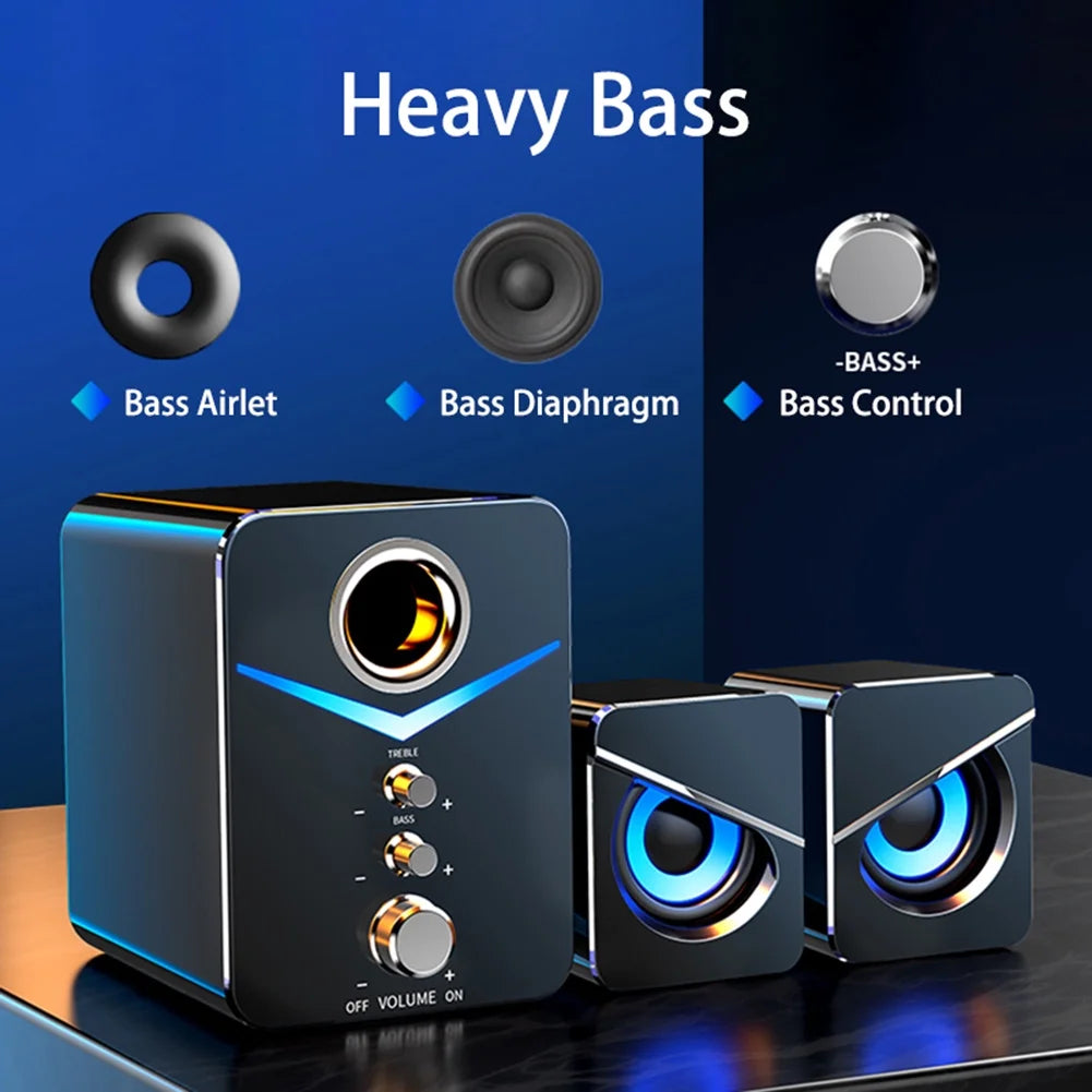 Computer Speaker Set with Subwoofer, USB-Powered 2.1 Multimedia Speakers, Black E98883