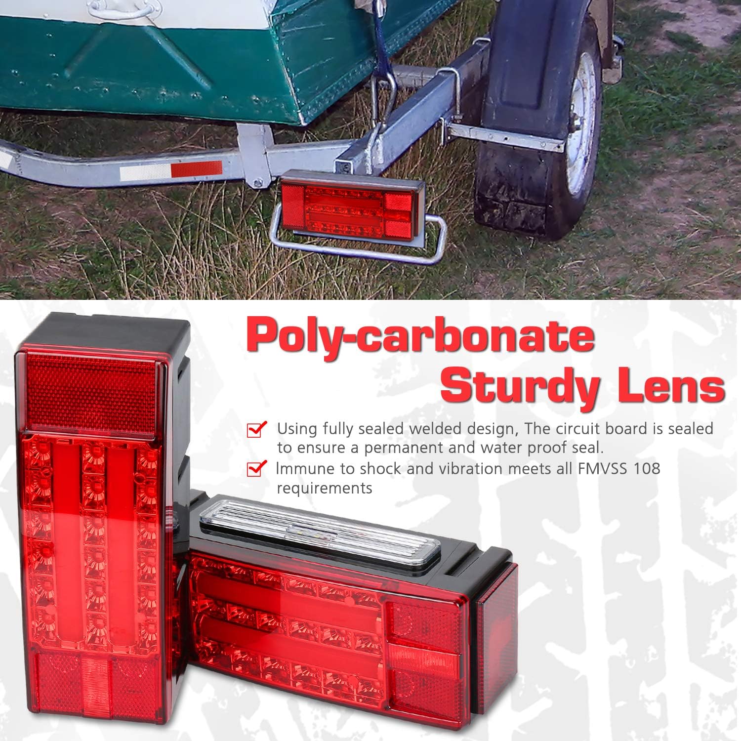 Submersible LED Trailer Light Kit for Truck RV Boat O644