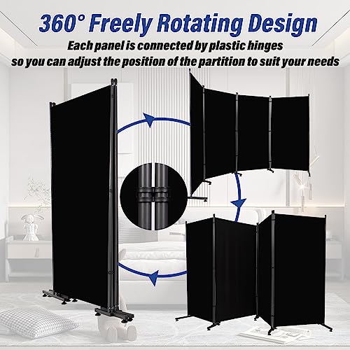 Room Divider 6ft 3 Panel Portable Fabric Partition Screen D7135