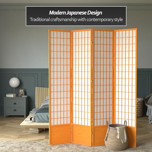 7 ft. Tall Window Pane Shoji Screen Room Divider, 3 Panels, White S15216