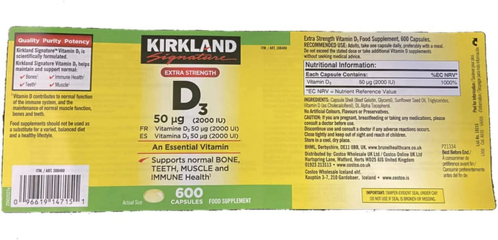 Vitamin D3 600 Softgels, 2-Pack J56579