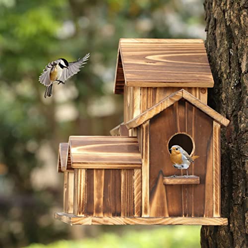 Handmade Wooden Bird House for Outdoor Backyard Decor Q128