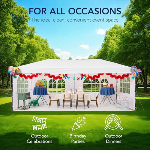 10x20 Party Tent, Waterproof Outdoor Canopy with Sidewalls S901683