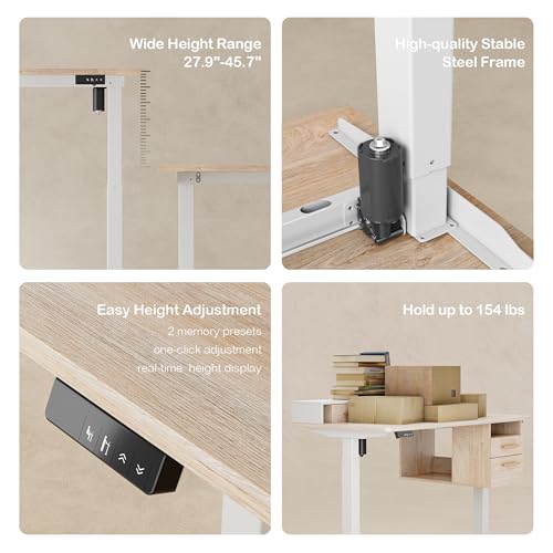 Standing Desk with 4 Drawers, Height Adjustable Electric Sit Stand Desk X5121