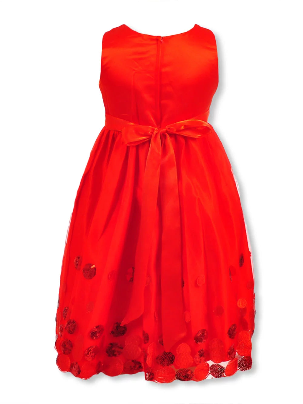 Polka Dot Sequin Dress for Girls, Red, Size 14 W640239