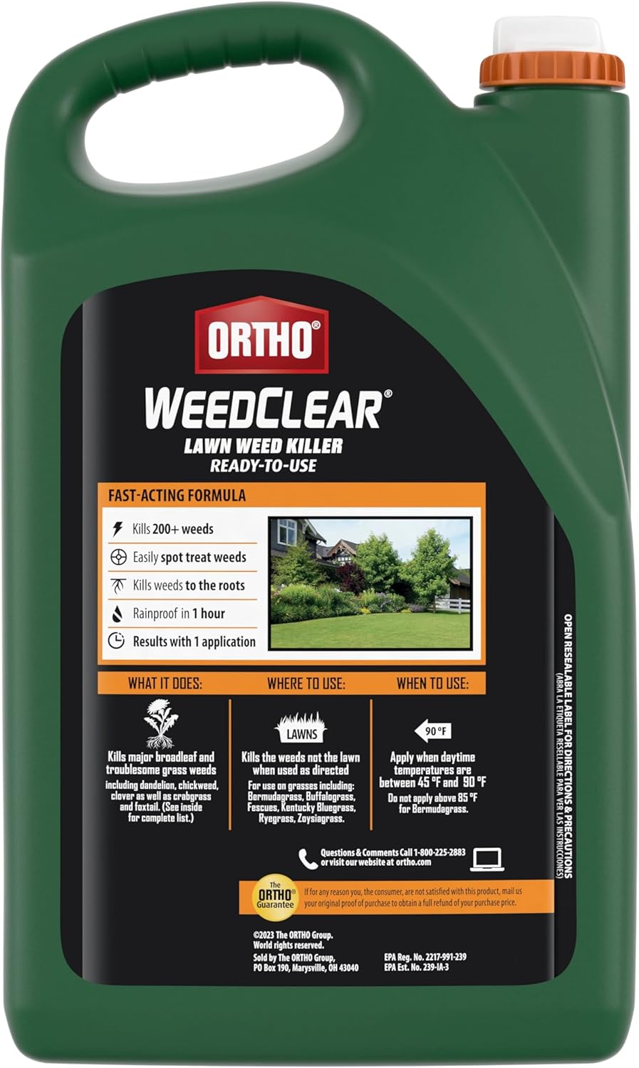 Weed Killer for Lawns Ready-to-Use, Kills Crabgrass, Dandelion and Clover, 1 gal. O99032