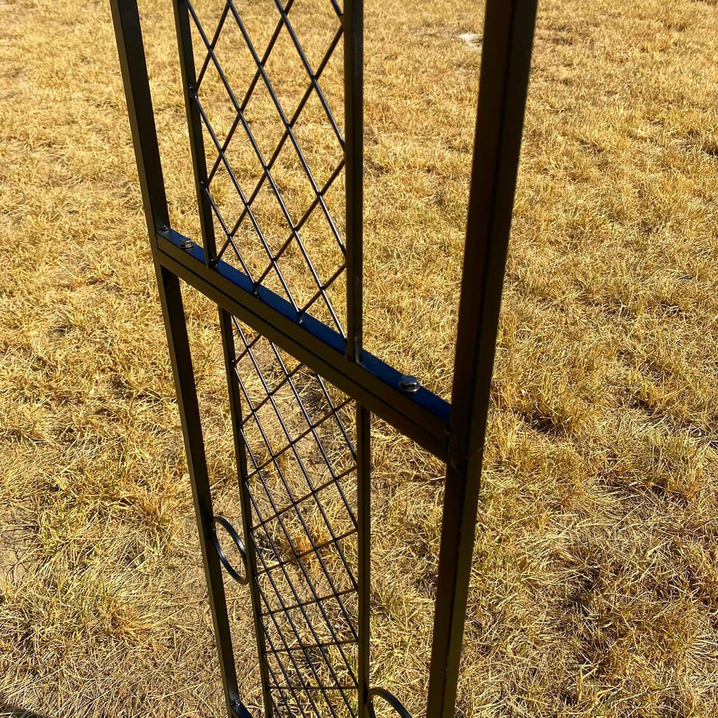 Metal Garden Arch Trellis for Climbing Plants, Black Q441333