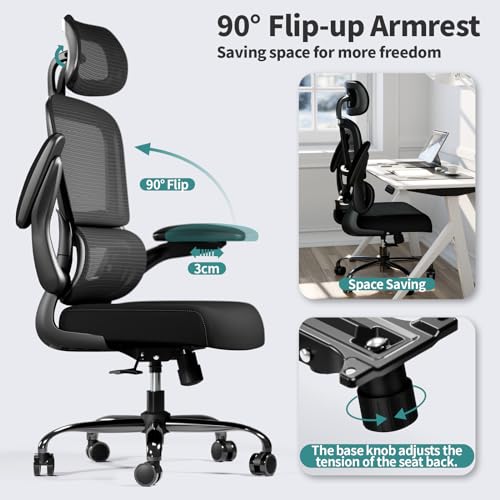 Ergonomic Mesh Office Chair with Wheels, High Back, 330 LBS Capacity A84765
