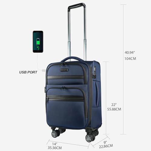 Softside Expandable Carry On Luggage with Spinner Wheels and TSA Lock B846