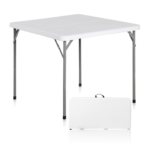 Portable 4 Foot Plastic Folding Table, Indoor Outdoor Heavy Duty, White Y15191