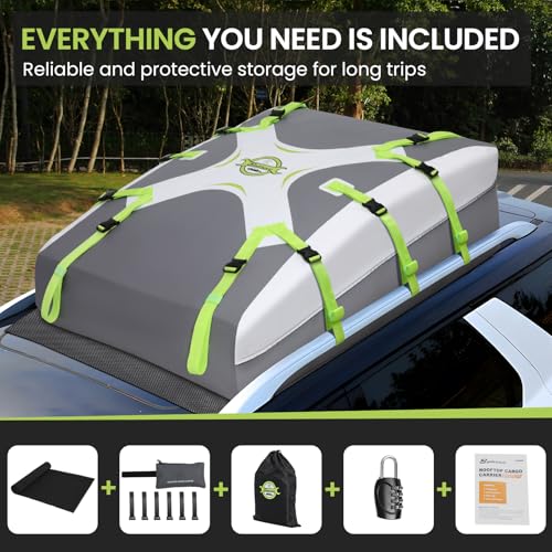Car Roof Bag Cargo Carrier 20 Cubic, Waterproof with Strap and Anti-Slip Mat O493