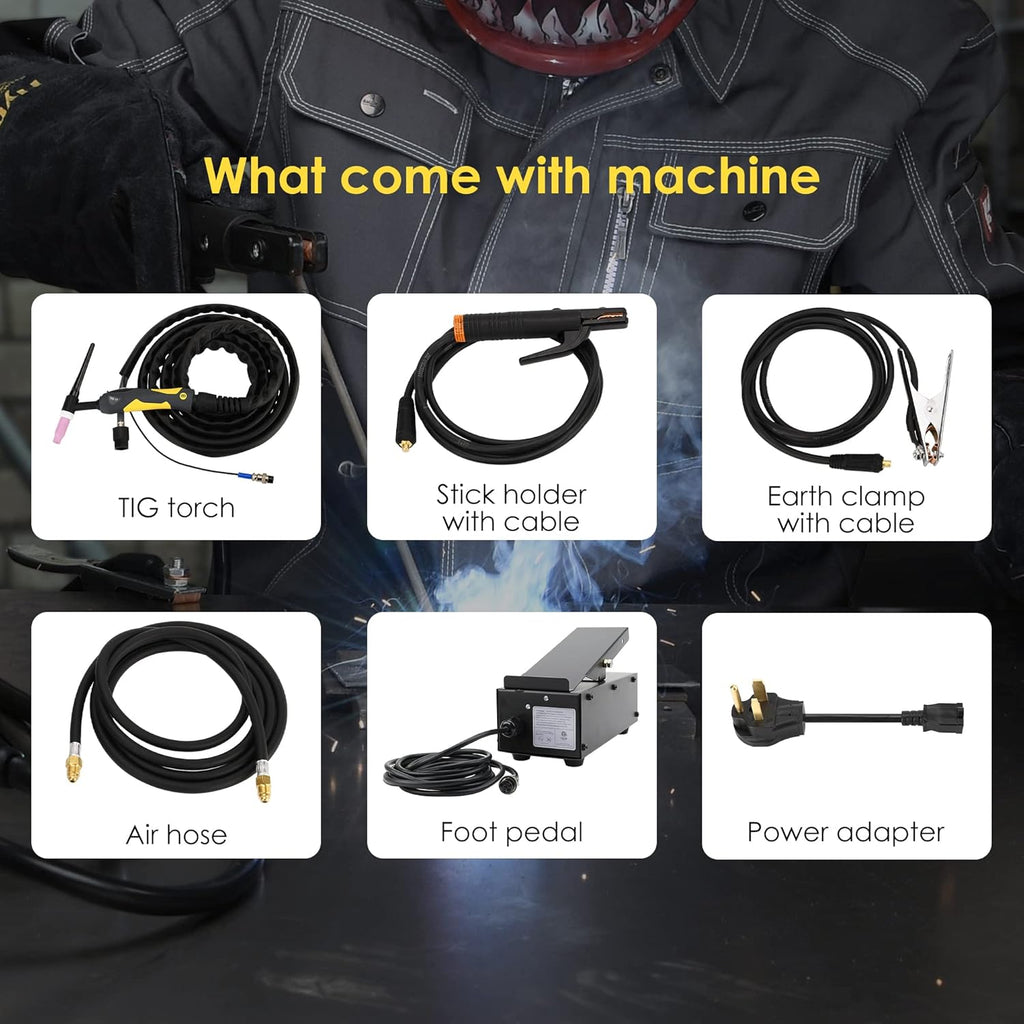 TIG Welder 200 Amp AC/DC with Pulse, Dual Voltage 110/220V G70298