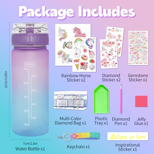 Gem Diamond Painting Water Bottle Kit for Girls L690