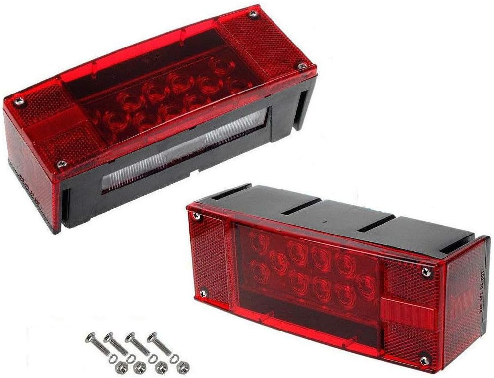 12V LED Submersible Rectangular Trailer Lights, Tail Stop Turn Running Lights, 2PCS Y169