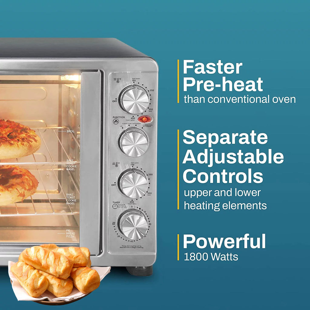 Countertop Convection Oven with 4 Control Knobs, Stainless Steel O144