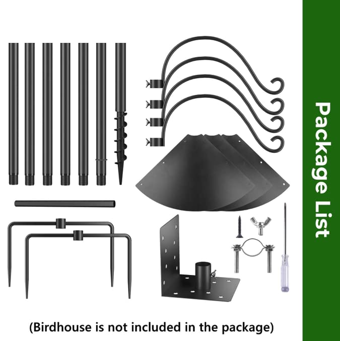Bird Feeder Pole 92 Inch with 5-Prong Anchor, Adjustable Mount Kit for Wild Birds D7200