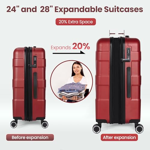 Hardside Carry-On Luggage 22x14x9 with Spinner Wheels G556