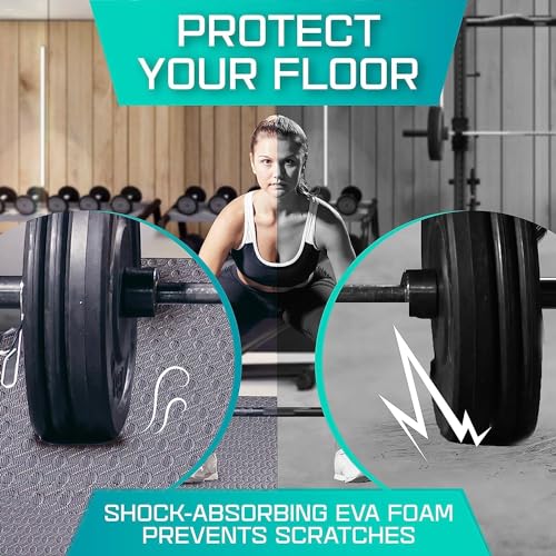 Puzzle Exercise Mat for Home Gym, EVA Interlocking Foam Floor Tiles with Border O344855