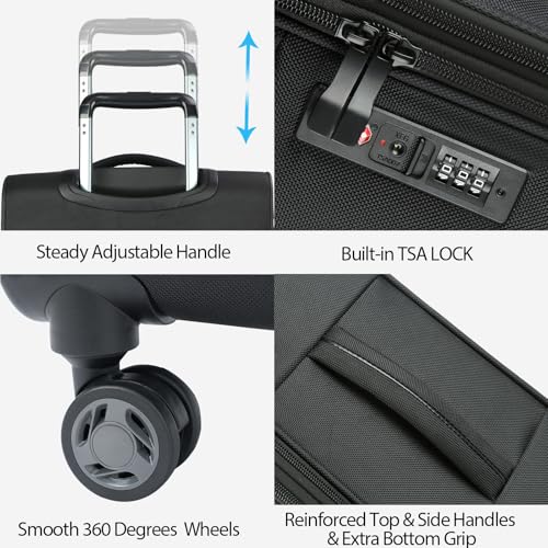 Softside Expandable Carry On Luggage with Spinner Wheels and TSA Lock B846