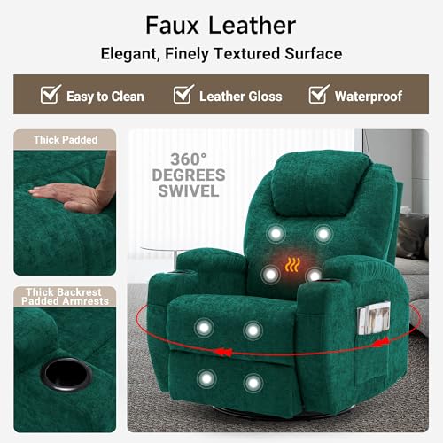 Rocking Recliner Chair with Massage and Heat for Adults H49678
