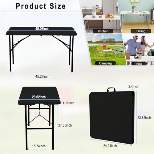 Heavy Duty Portable Folding Table for Dining, Parties, and Camping Z981199