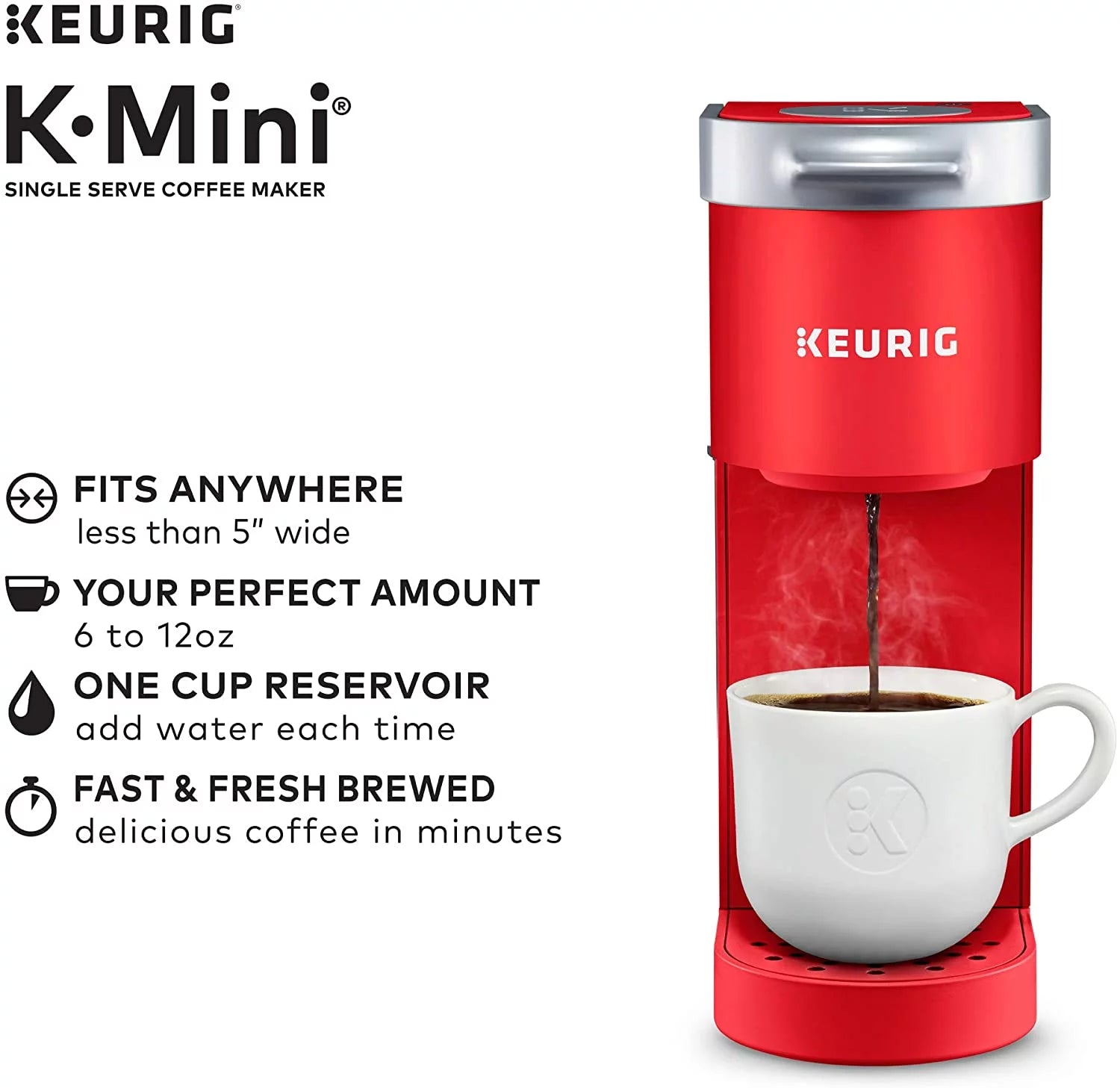 Single Serve Coffee Maker, 6 to 12 oz Brew Sizes C36926