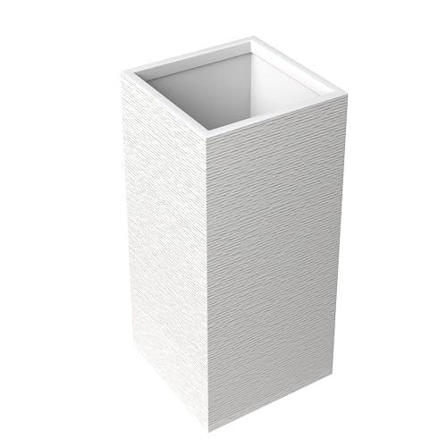 Mid-Century Modern Tall Square Planter Pot for Indoor and Outdoor G6959