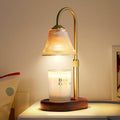 Candle Warmer,Candle Warmer Lamp with Timer & Dimmer Candle Warmer,Electric Candle Lamp Warmer Vintage Glass Shade with 2 * 50W Bulbs for Home Decor(Gold)