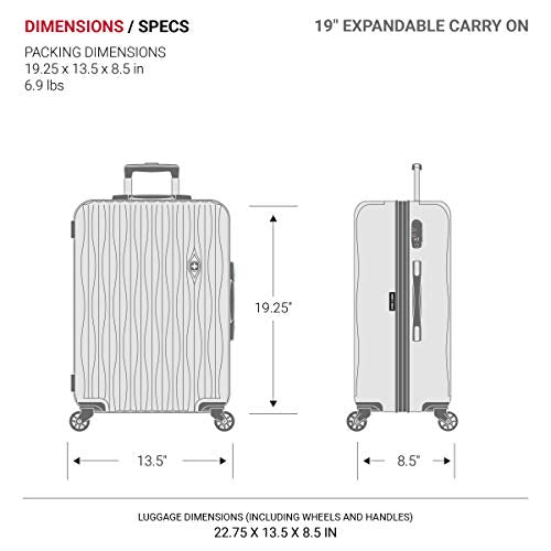 Expandable Hardside Luggage with Spinner Wheels and TSA Lock, Carry-On 19-Inch X51908