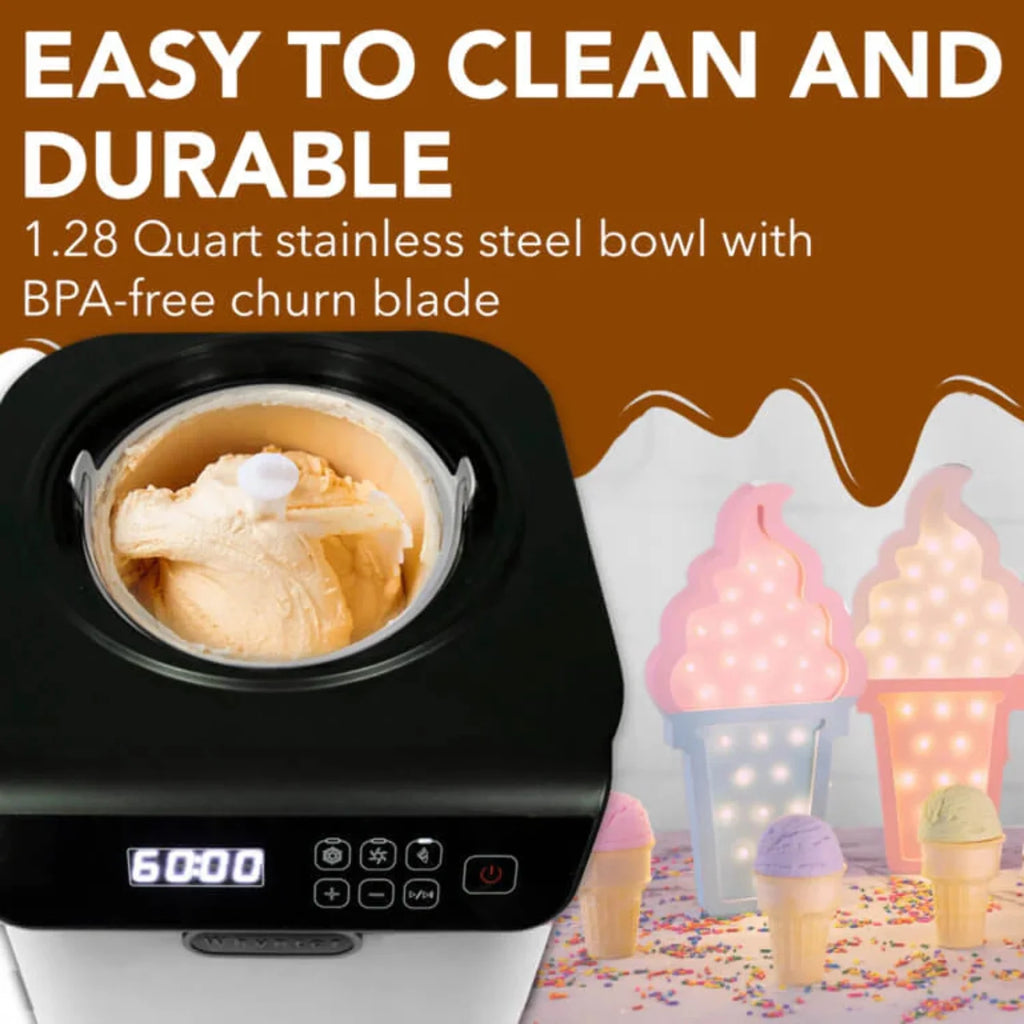 Compact Upright Automatic Ice Cream Maker with Stainless Steel Bowl K781